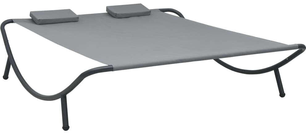 VidaXL Chaise longue double en tissu anthracite