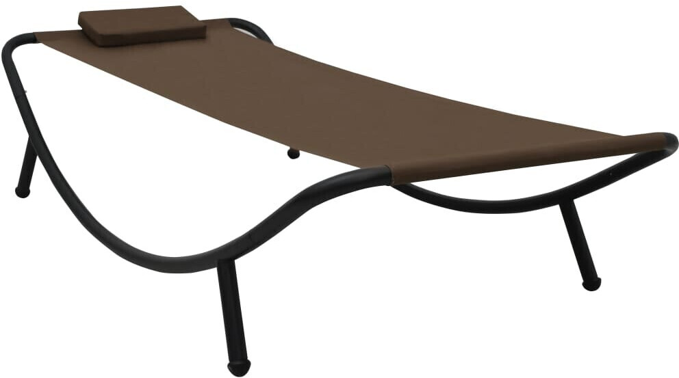 VidaXL Lit de jardin en tissu marron