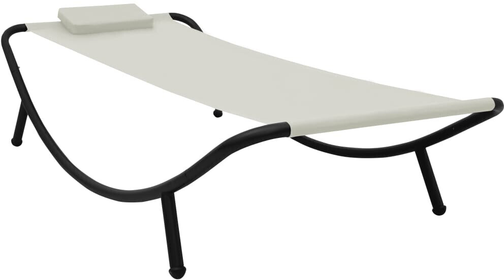 VidaXL Lit de jardin en tissu crème