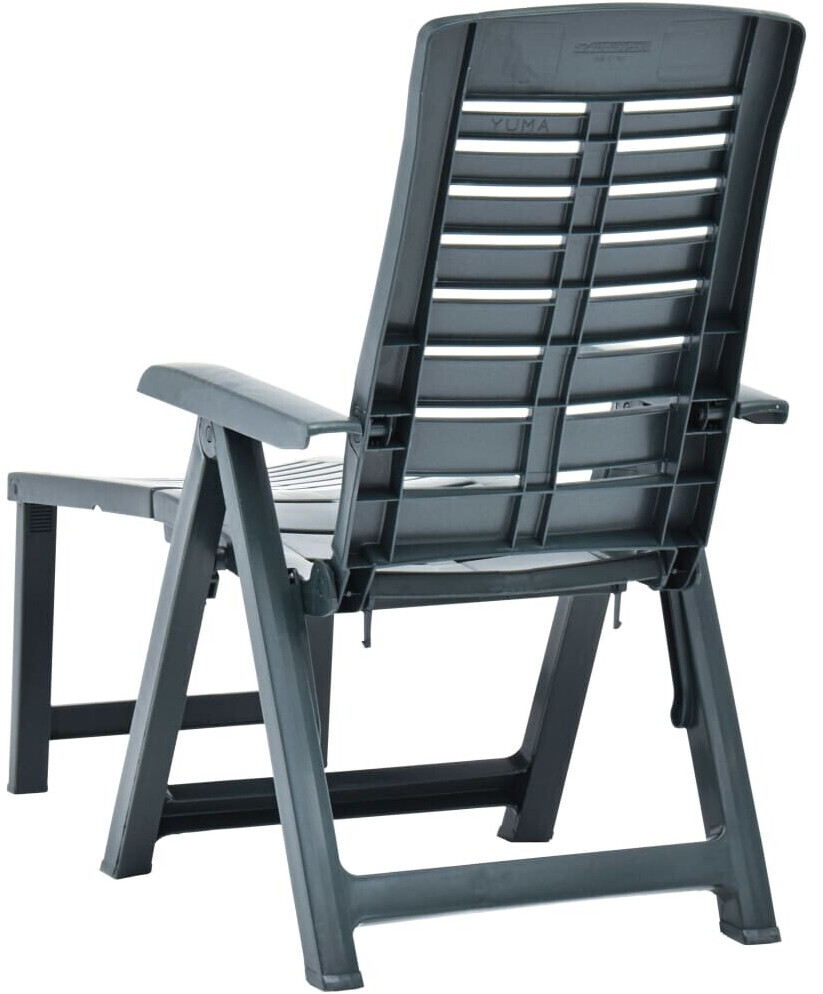 vidaXL Chaise longue pliable en plastique vert h36 cm au meilleur prix