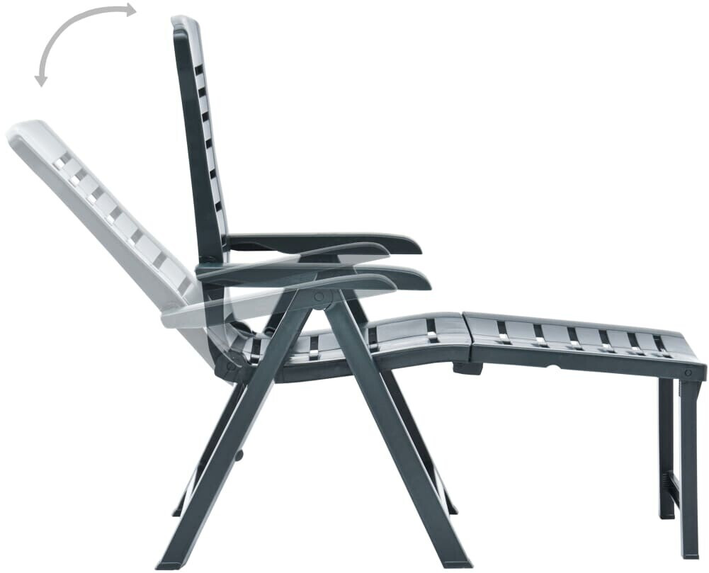 vidaXL Chaise longue pliable en plastique vert h36 cm au meilleur prix