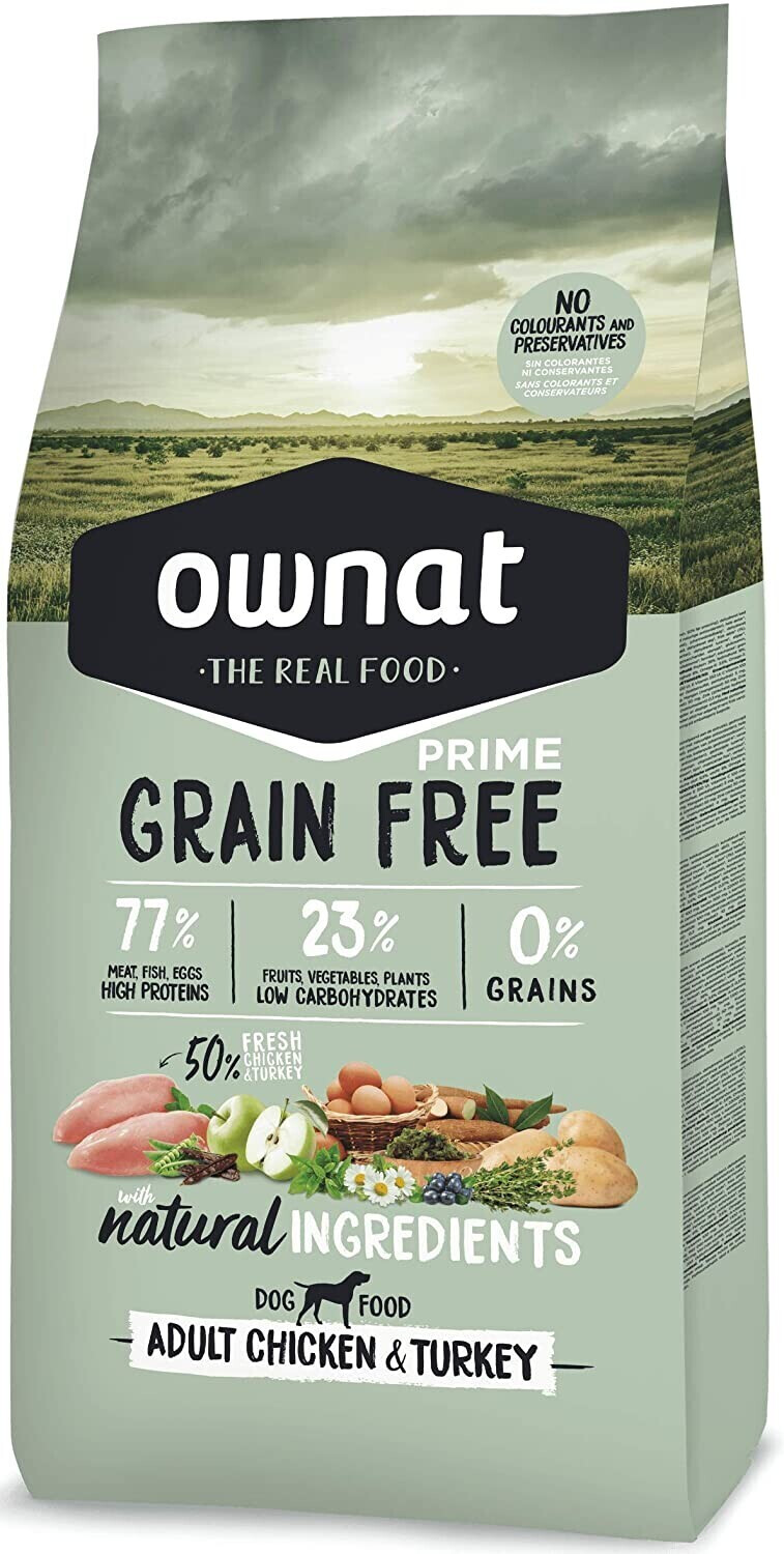 Ownat Grain Free Prime Chien adulte poulet/dinde (14 kg)