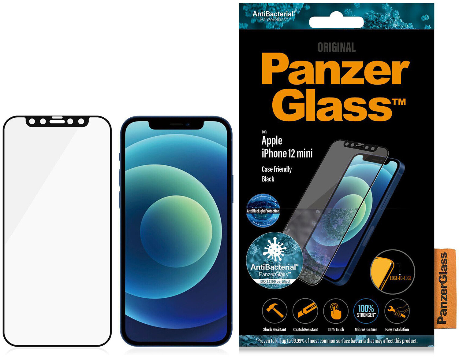 PanzerGlass Edge-to-Edge Anti-Bluelight Case Friendly iPhone 12 mini