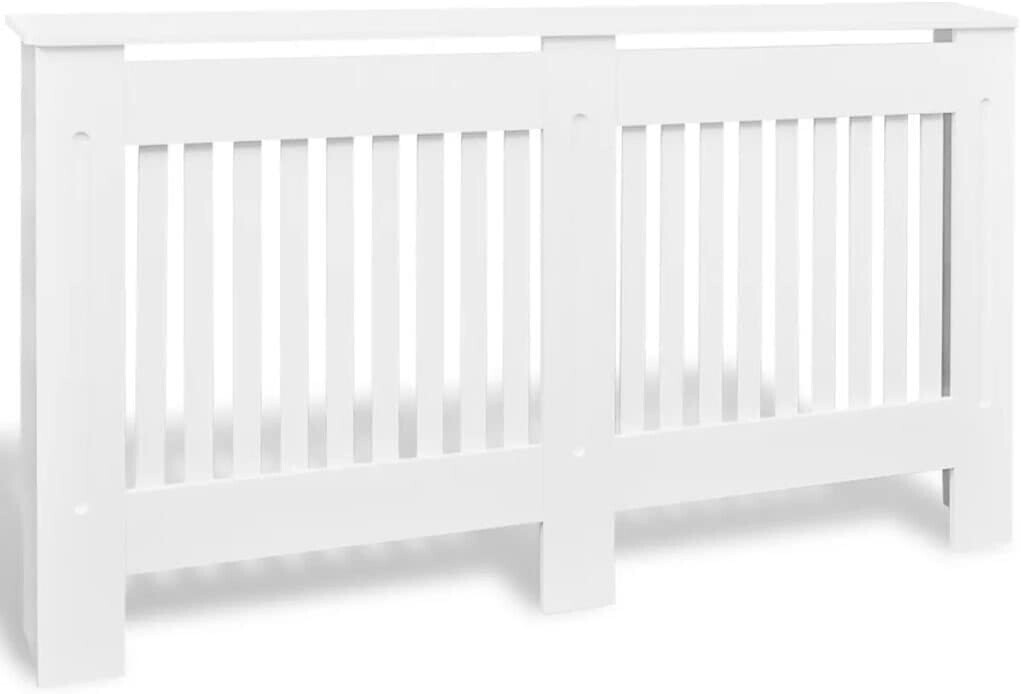 vidaXL Vertical Slat Radiator Cover, White (152 x 81cm)