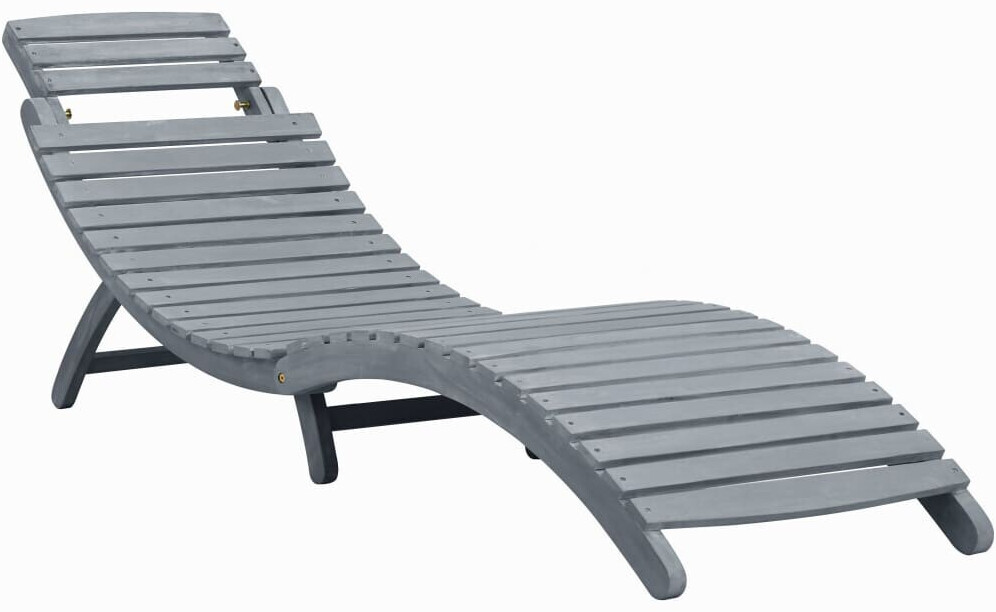 vidaXL Chaise longue en bois d'acacia gris