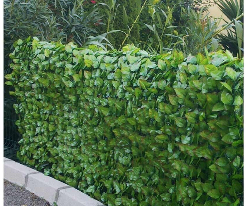 Homemaison Haie artificielle feuilles de rosier 1.5m x 3m