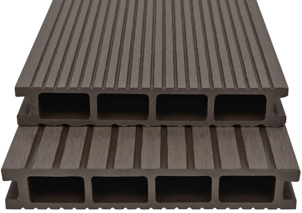 vidaXL Panneaux de terrasse WPC marron foncé (16 m²)
