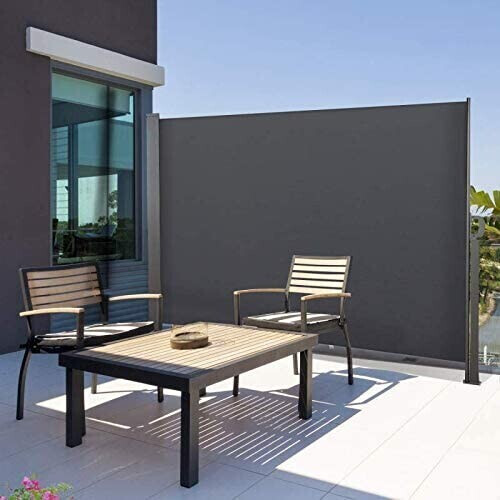 IDMarket Paravent rétractable 3m x 1,6 m anthracite