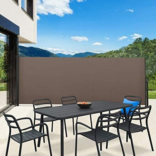 IDMarket Paravent rétractable 4m x 2m anthracite
