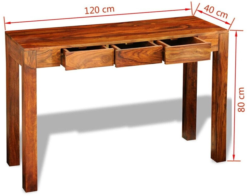 Bureau en bois de sesham 100 cm pas cher