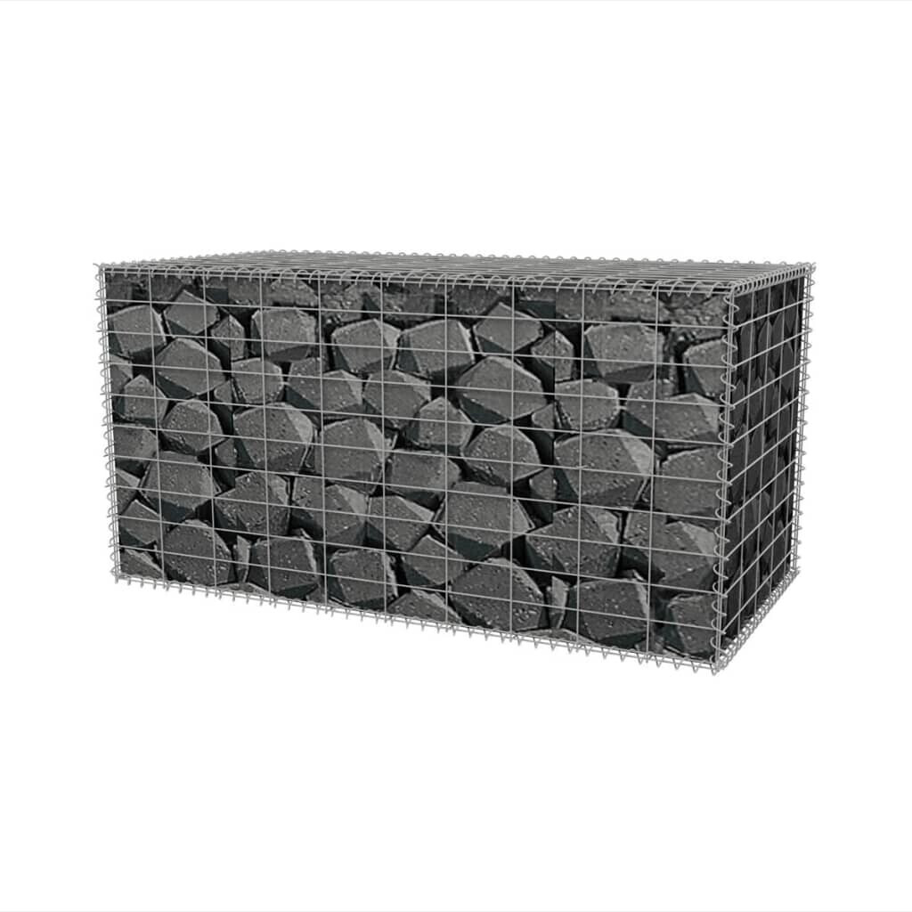 VidaXL Panier de gabion acier galvanisé 100 x 50 x 50 cm