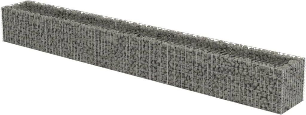 VidaXL Jardinière à gabion acier galvanisé 450 x 50 x 50 cm