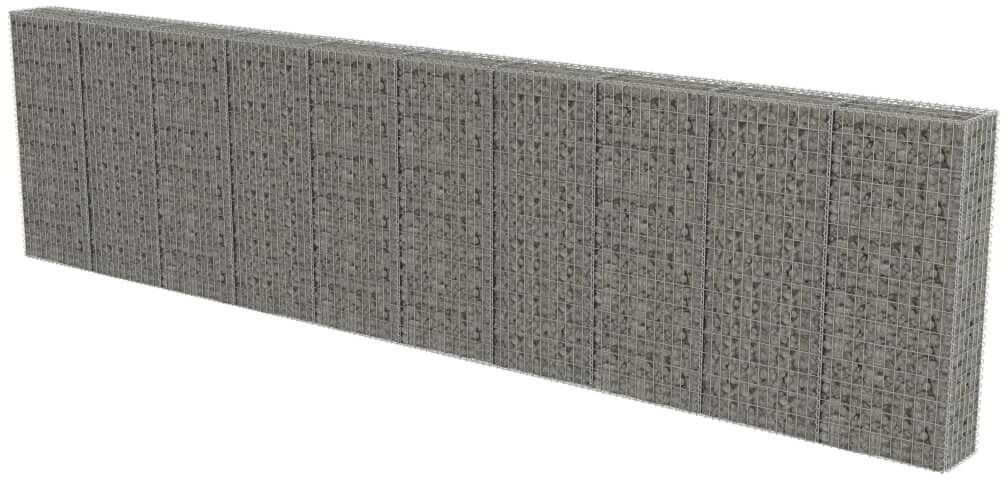 VidaXL Mur à gabion avec couvercles acier galvanisé 600 x 30 x 150 cm