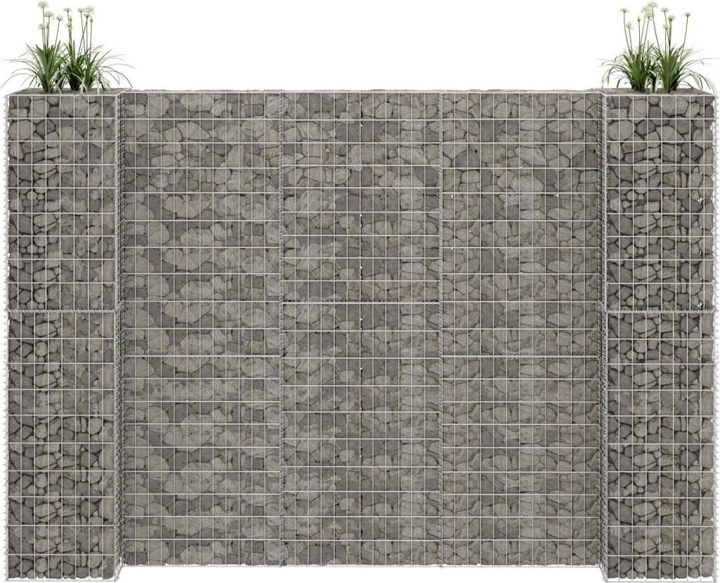 vidaXL Jardinière à gabion H en acier 260 x 40 x 200 cm