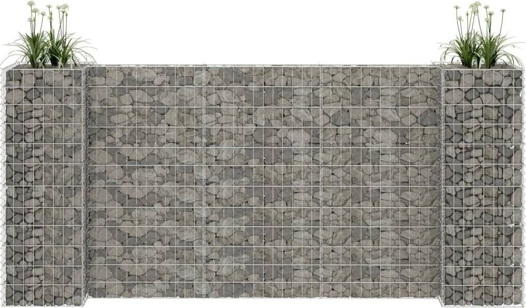 vidaXL Jardinière à gabion H en acier 260 x 40 x 120 cm