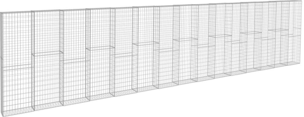 VidaXL Mur à gabion avec couvercles acier galvanisé 900 x 50 x 200 cm