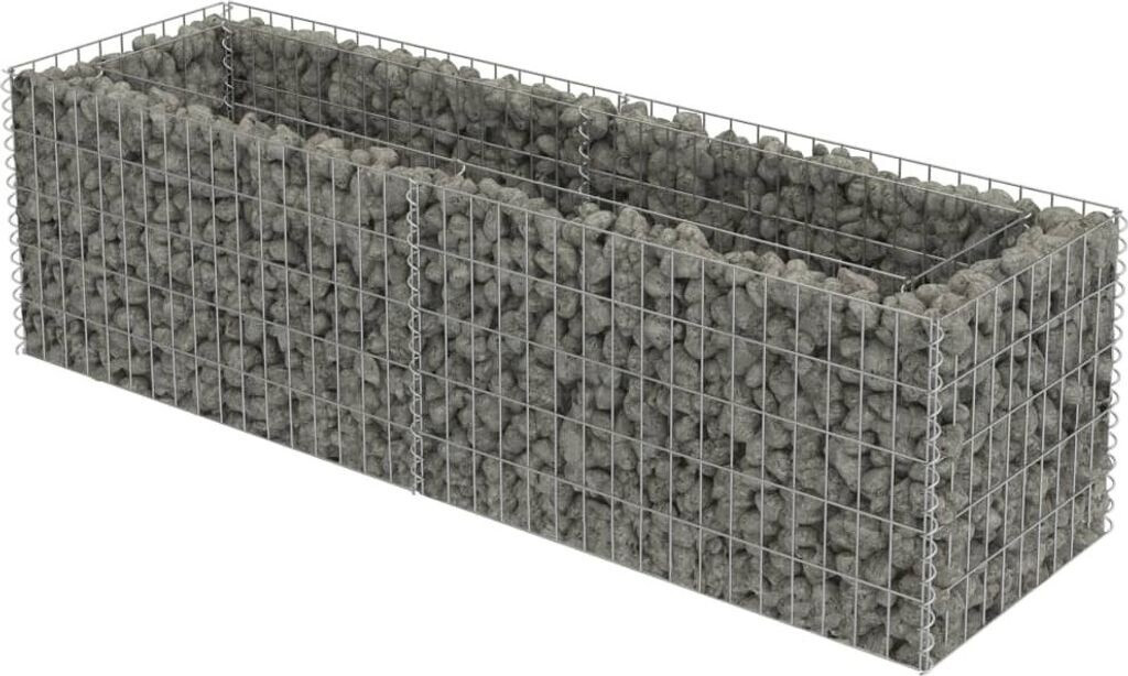 VidaXL Jardinière à gabion acier galvanisé 180 x 50 x 50 cm