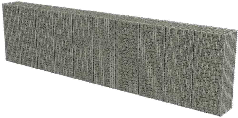 VidaXL Mur à gabion avec couvercles acier galvanisé 600 x 50 x 150 cm