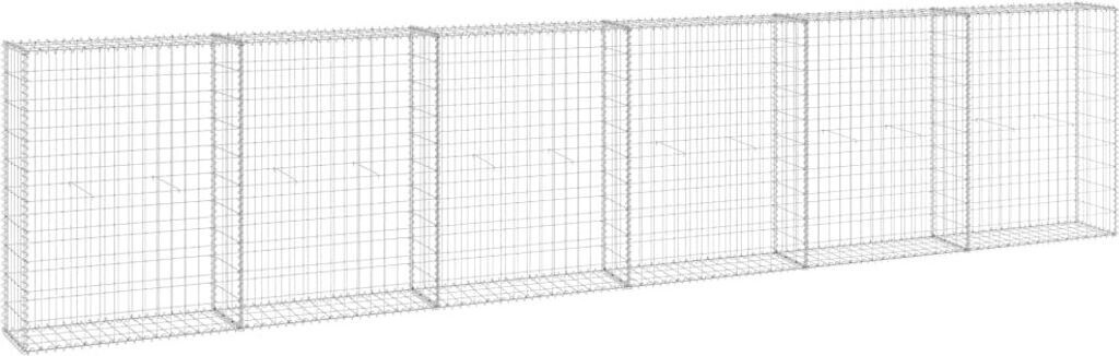 vidaXL Mur en gabion avec couvercles acier galvanisé 300 x 30 x 100 cm