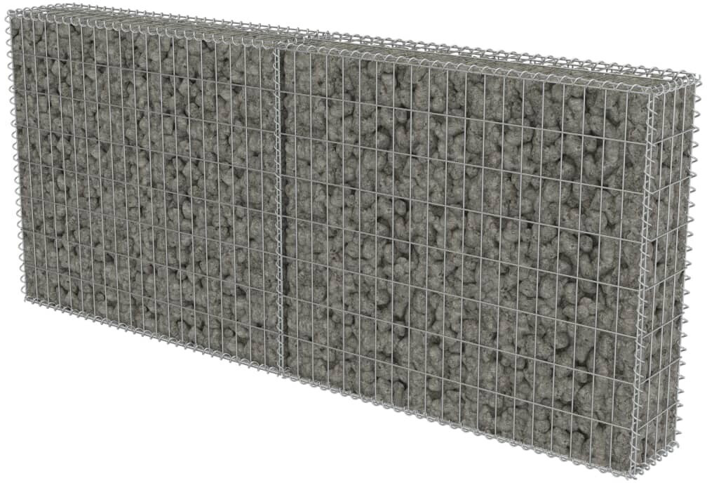 VidaXL Mur à gabion avec couvercles acier galvanisé 200 x 20 x 85 cm