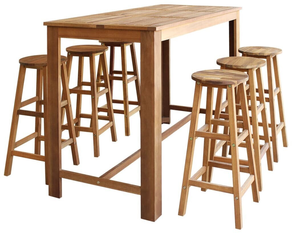 VidaXL Solid Acacia Bar Table & Stool Set