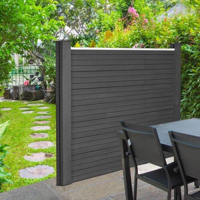 IDMarket Kit de départ panneau occultant gris 1,6 x 1,6 m