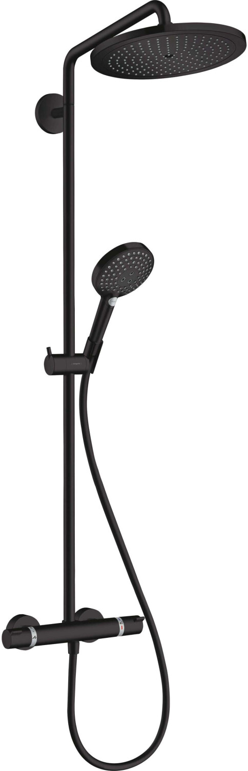 Hansgrohe Croma Select S Showerpipe 280 1 jet with thermostat black matt