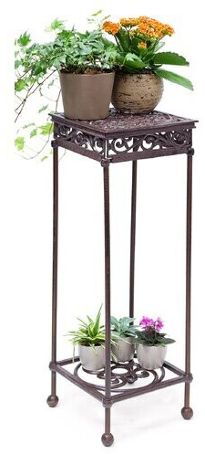 Relaxdays Tabouret pour plantes L bronze (10020116_59)