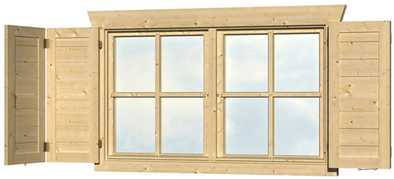 Skan Holz Fensterläden für Gartenhäuser Doppelfenster ab 109,00