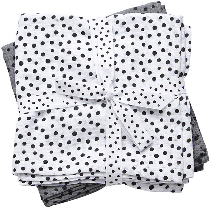 Done by Deer Burp Cloth 2er-Pack Happy dots grey
