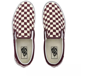 Maroon checkered clearance slip on vans