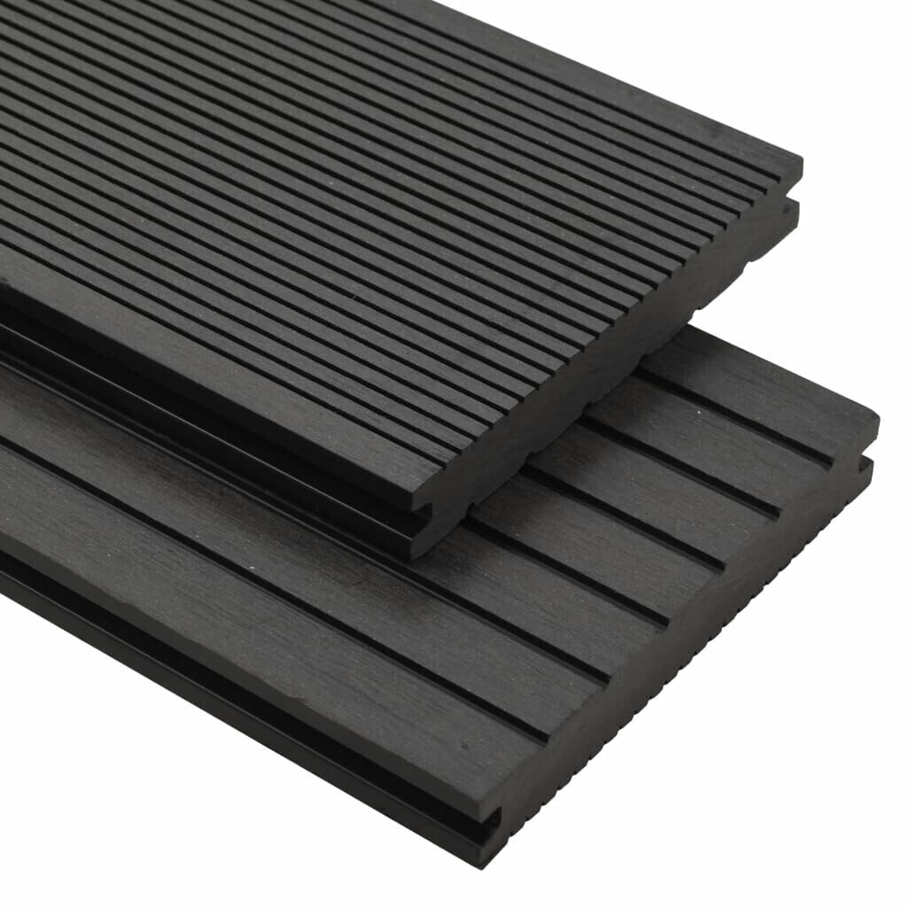 vidaXL Panneaux de terrasse WPC 2,2m noir (10 m²)