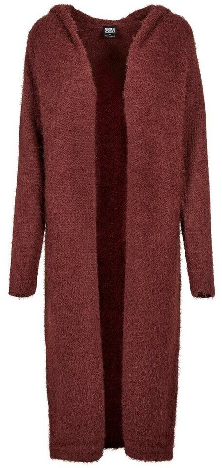 Urban Classics Ladies Hooded Feather Cardigan (TB1750-01151-0042) cherry
