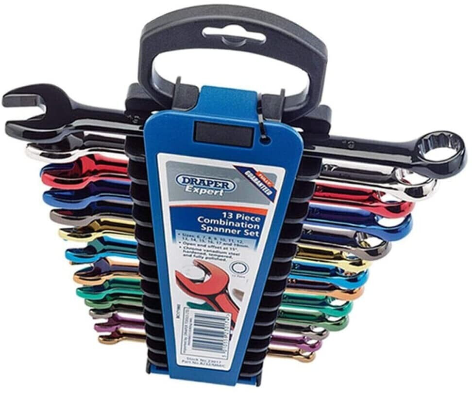 Draper 23017 Expert High-Torque Metric Combination Spanner Set, 6mm-19mm, Multicolor, 13 Pcs