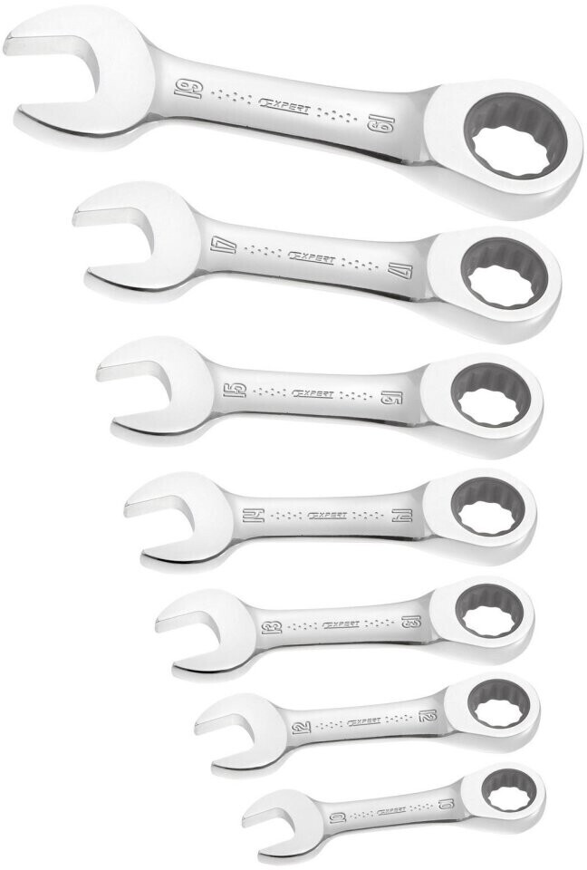 Britool Expert E111104B Stubby Ratchet Spanner Set 7 Piece Metric