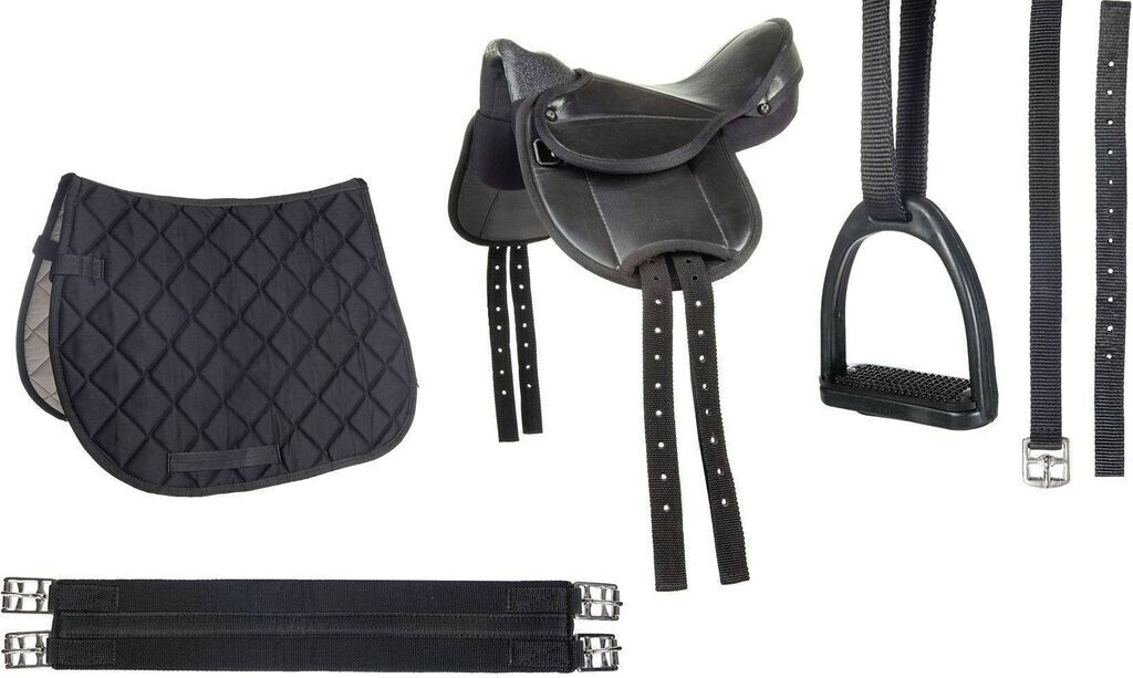 HKM Shetty Saddle Set Beginner Black