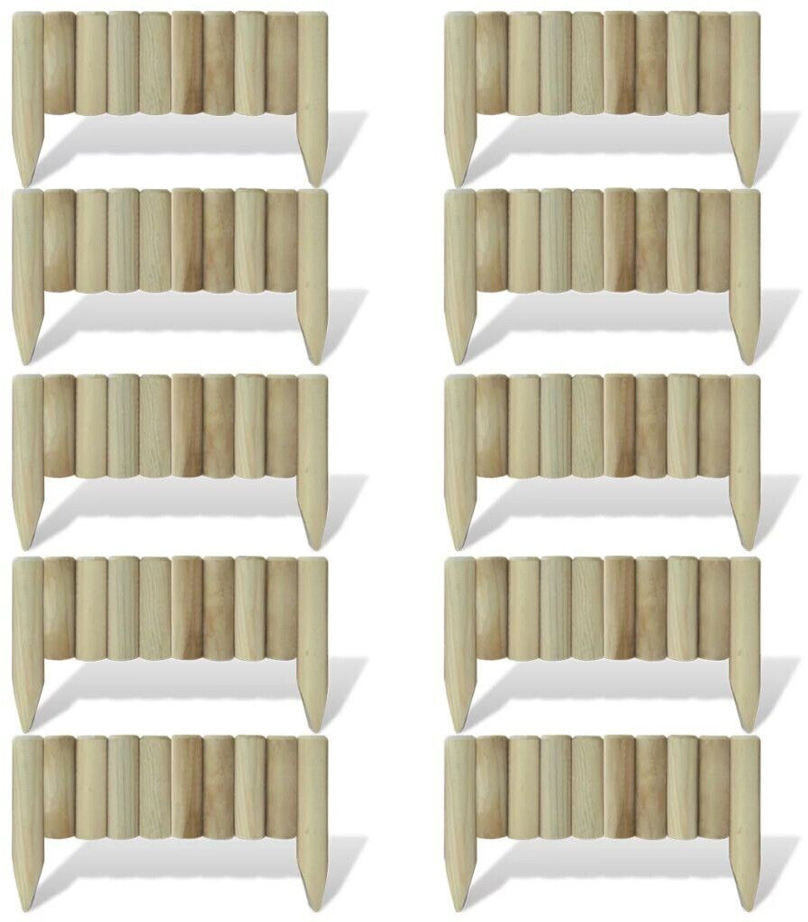 vidaXL Kit de 10 bordures en bois  (41399)