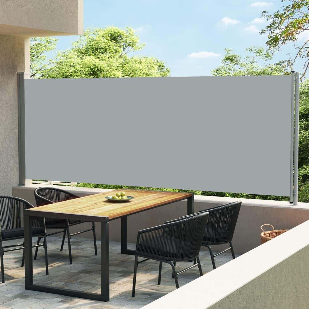 VidaXL Auvent latéral rétractable de patio 600 x 170 cm gris
