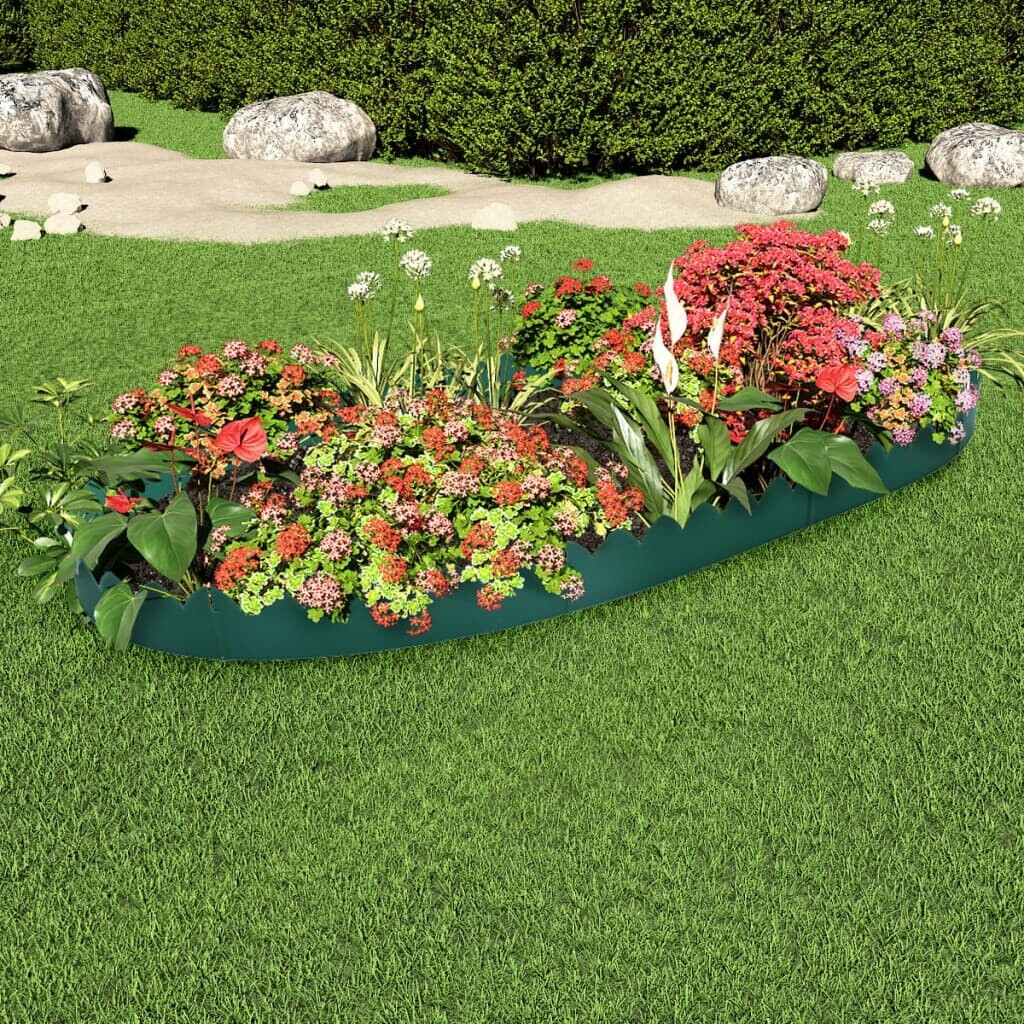 VidaXL Kit de 10 bordures vert 65 x 15 cm (48234)