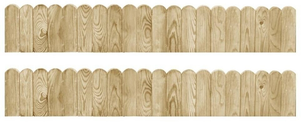 vidaXL Kit de 2 bordures en bois 20 x 120 cm (3053642)