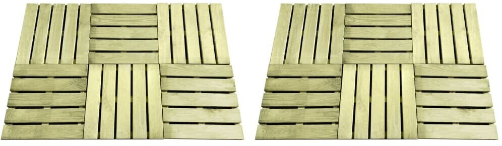 VidaXL Dalles de terrasse vertes 50 x 50 cm (12 pièces)