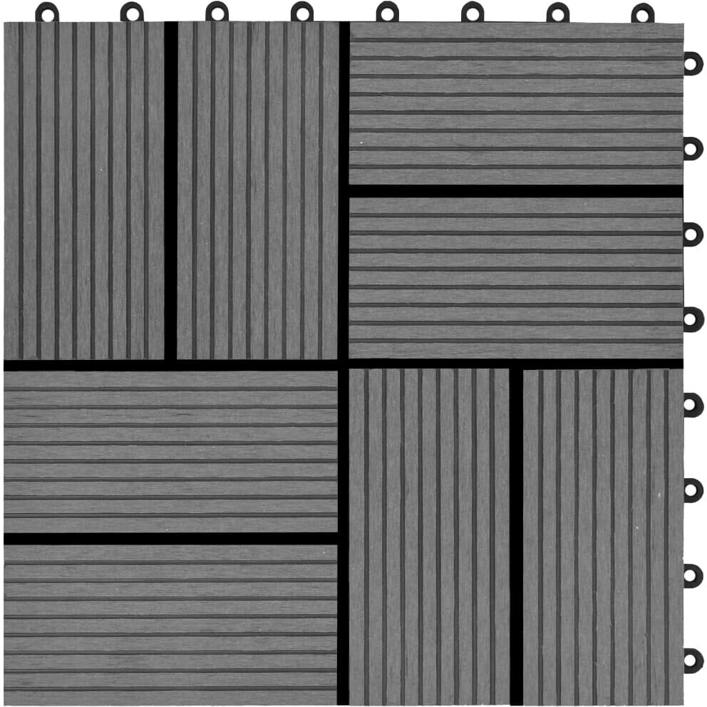 VidaXL Dalles de terrasse grises 30 x 30 cm (22 pièces)
