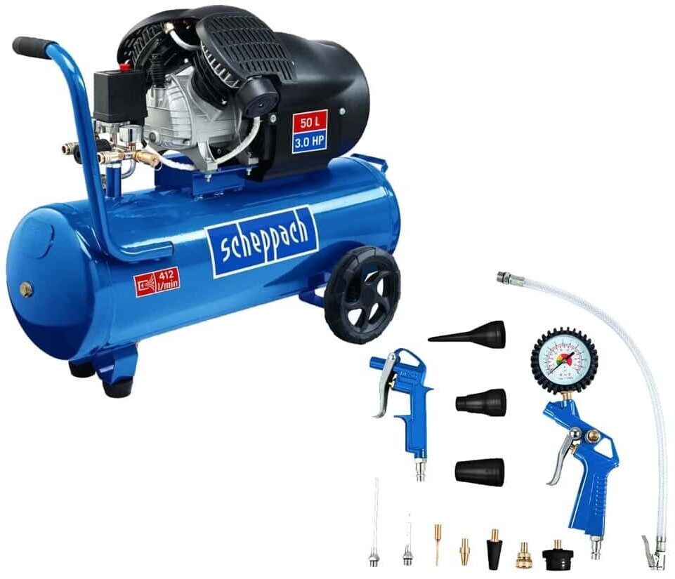 Scheppach Compressor HC53DC (50l + Set of 13 parts)