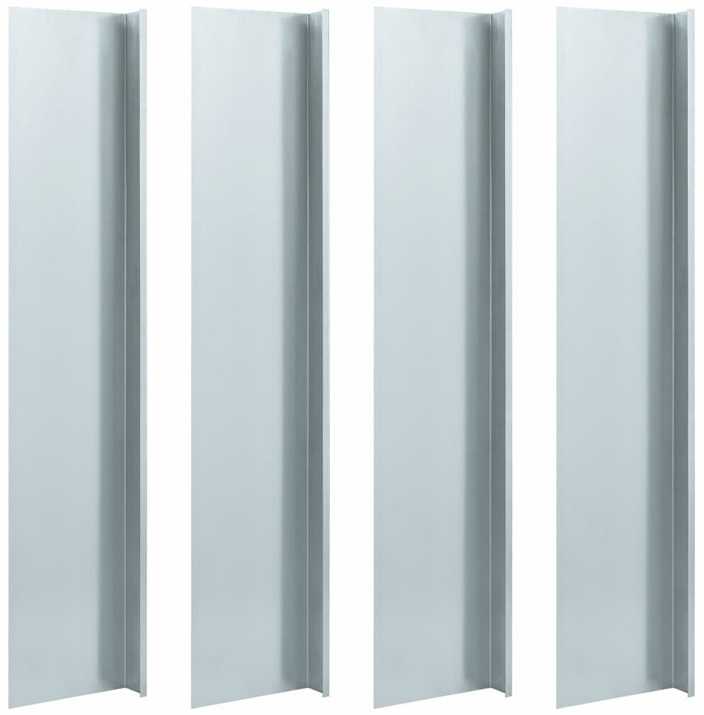 vidaXL Kit de 4 bordures en acier galvanisé gris 25 x 170 cm (145810)