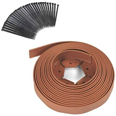 IDMarket Bordure flexible marron 5 cm x 10 m (13543)