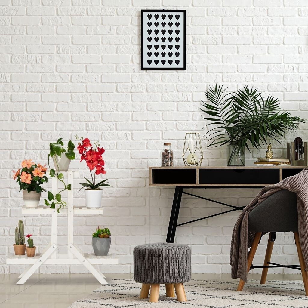 Relaxdays Relaxdays Blumentreppe Holz mit 3 Stufen (10026331_49) - side view