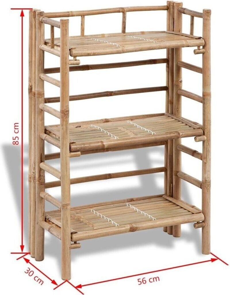 VidaXL Étagère à plantes 3 niveaux bambou (41494)