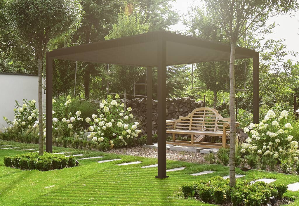 Chalet & Jardin Ombréa Pergola bioclimatique autoportante 3,6 x 3,6 m anthracite