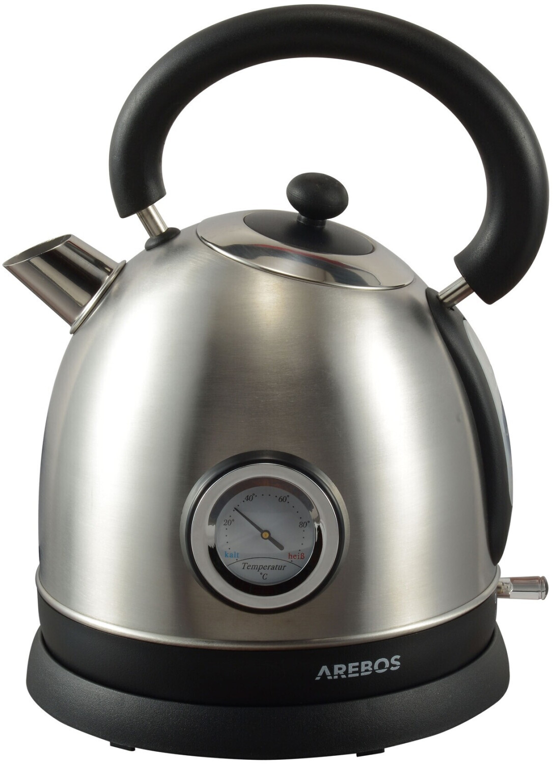 Arebos Kettle tea kettle stainless steel retro design with temperature display 1.8L 3000W
