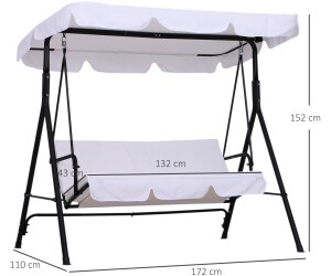 Outsunny Balancelle 3 places blanc (84A-054WT)